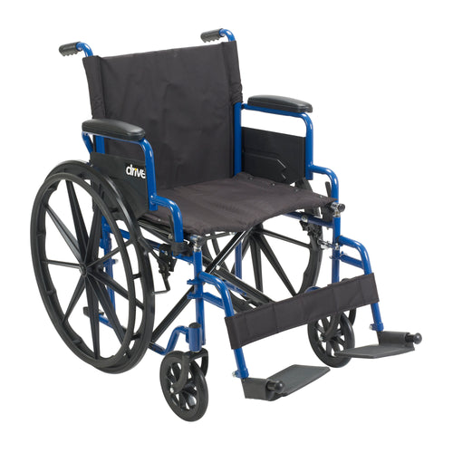 Drive Medical BLS16FBD-SF Blue Streak Wheelchair with Flip Back Desk Arms, Swing Away Footrests, 16" Seat